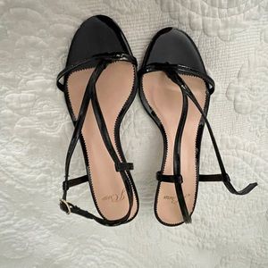 J. Crew black Patent Leather Slingbacks 9